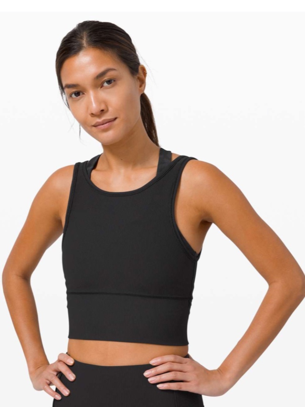 Lululemon Power Pivot Tank Rib Align High Rise Ribbed Shorts Set Black - Picture 12 of 12